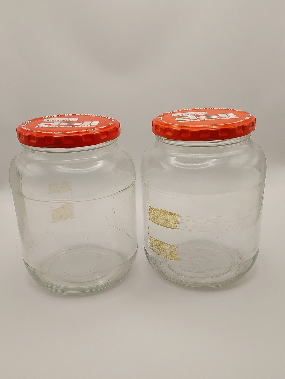 VLASIC vtg Pair of Clear Glass Pickle Jars Open To Offers